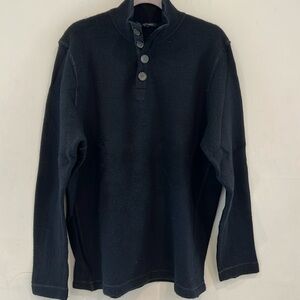 Banana Republic Men’s Black Sweater with collar button accent Size L